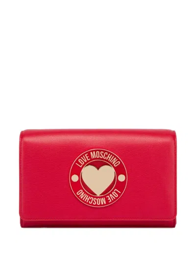 Love Moschino Heart-plaque Chain Crossbody Bag In Pink