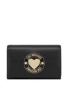 Love Moschino Heart-plaque Chain Shoulder Bag In Black