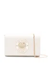 Love Moschino Heart-plaque Chain-strap Cross Body Bag In Orange