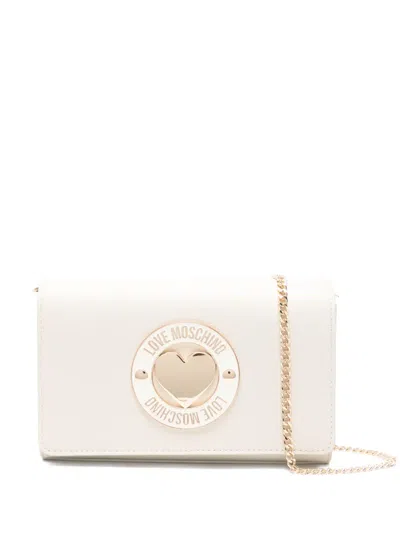 Love Moschino Heart-plaque Chain-strap Cross Body Bag In Orange