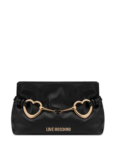 Love Moschino Heart-plaque Cross Body Bag In Black