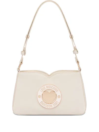 Love Moschino Heart-plaque Shoulder Bag In White