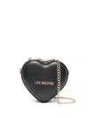 Love Moschino Heart-shape Chain-strap Cross Body Bag In Black