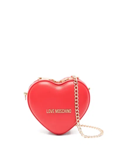 Love Moschino Heart-shape Chain-strap Cross Body Bag In Red