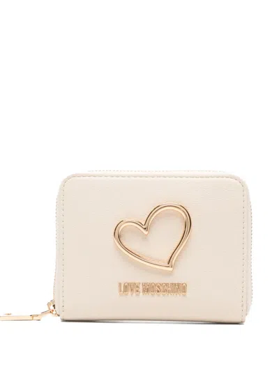 Love Moschino Heart Zip Wallet In Neutral