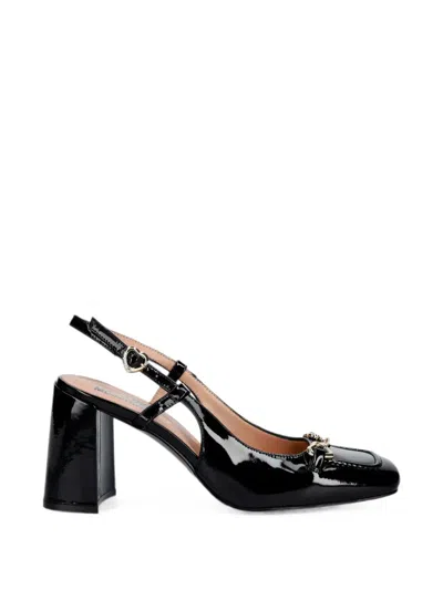 Love Moschino Heart-buckle Slingback Pumps In Black