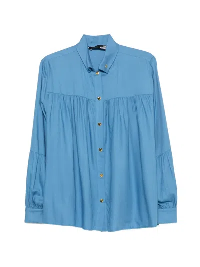 Love Moschino Heart-button Shirt In Black