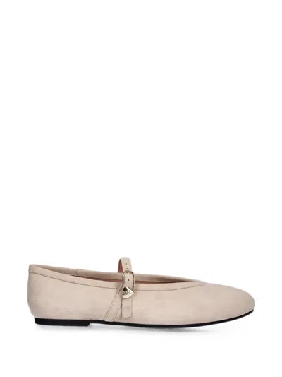 Love Moschino Heart-charm Buckle-strap Ballet Flats In Neutral
