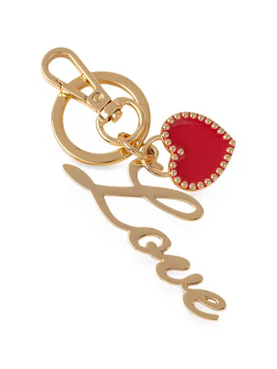 Love Moschino Heart-charm Keyring In Gold