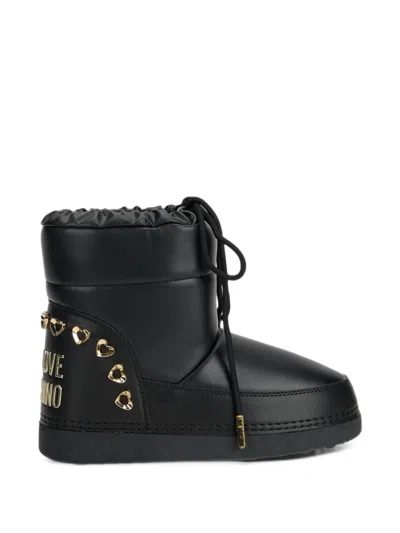 Love Moschino Heart-embellished Mountain Boots In Multi