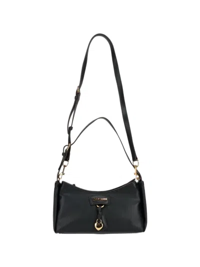 Love Moschino Heart-motif Logo-plaque Shoulder Bag In Black