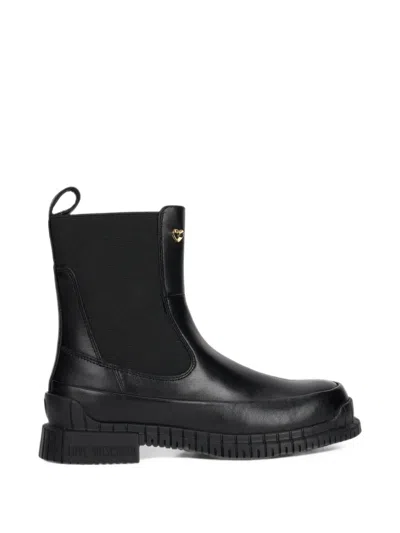 Love Moschino Heart-motif Ridged-sole Boots In Multi