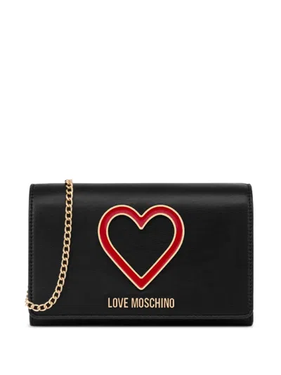 Love Moschino Heart-motif Shoulder Bag In Black