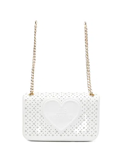Love Moschino Heart-perforated Cross Body Bag In White