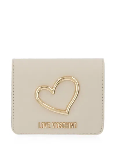 Love Moschino Heart-plaque Logo-lettering Wallet In White