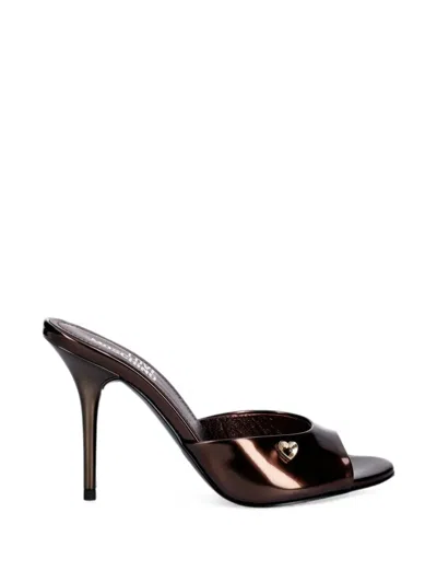 Love Moschino Heart-plaque Open-toe Sandals In Animal Print