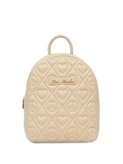 Love Moschino Heart-quilted Backpack In Neutral