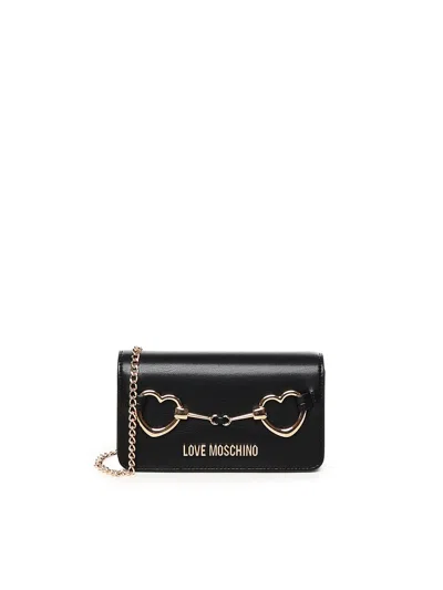 Love Moschino Hearts Chain Wallet With Gold Accents