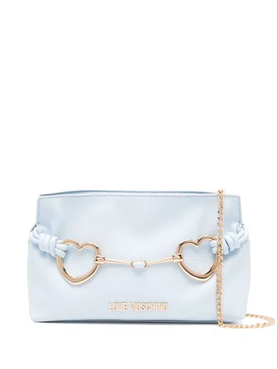 Love Moschino Hearts Clutch In Blue
