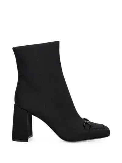 Love Moschino Horsebit Block-heel Ankle Boots In Black