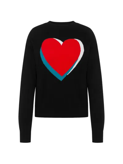 Love Moschino Inlaid Cotton And Cashmere Sweater In Black