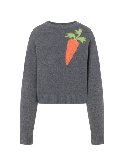 Love Moschino Inlaid Wool Sweater In Gray