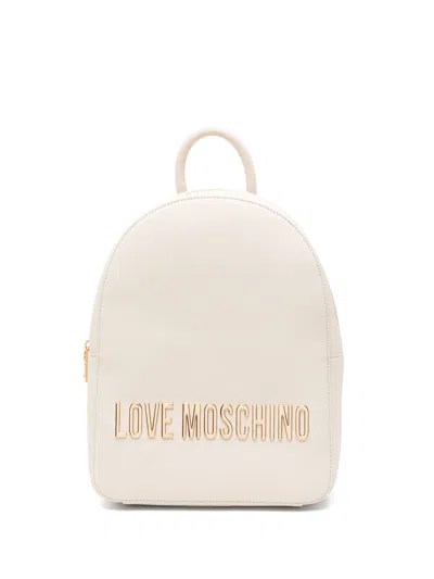 Love Moschino Logo-lettering Backpack In Neutrals