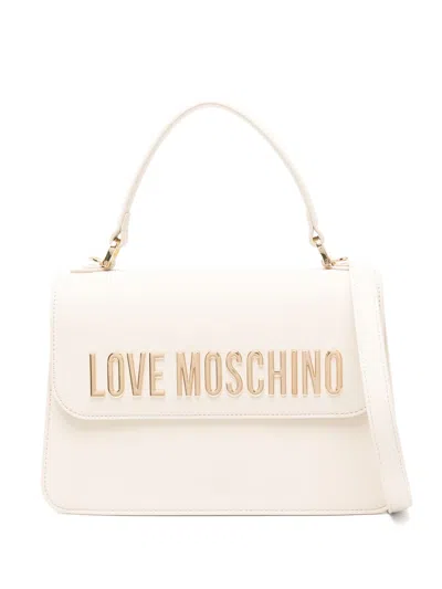 Love Moschino Ivory Foldover Top Handle Bag
