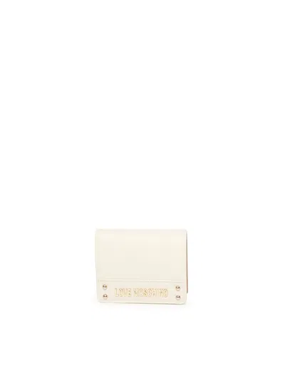 Love Moschino Ivory Gold Plated Logo Wallet