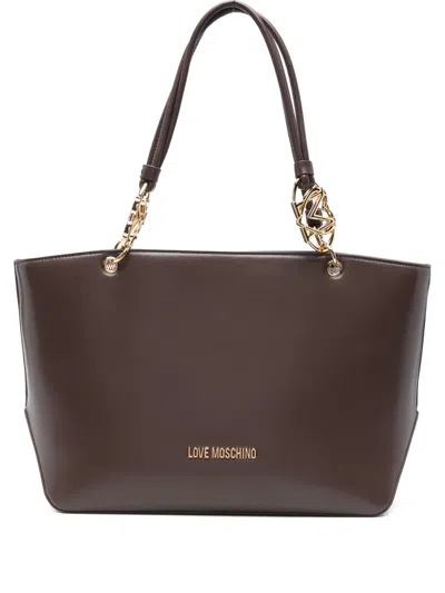 Love Moschino Jewel Tote Bag In Brown