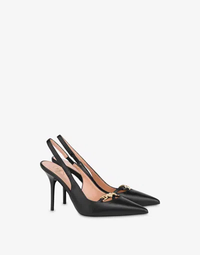 Love Moschino Kalbsleder Slingback In Black