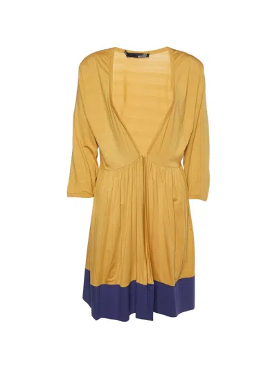 Pre-owned Love Moschino Knit Hook-front Shrug In Yellow