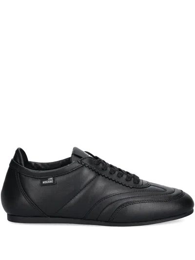 Love Moschino Lace-up Sneakers In Black