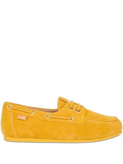 Love Moschino Lace-up Suede Loafers In Multi