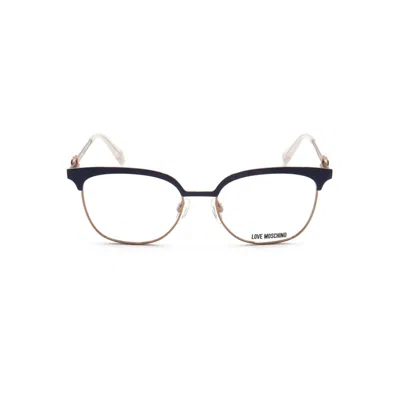 Love Moschino Ladies Blue Rectangular Eyeglass Frames Mol529/sam In Black