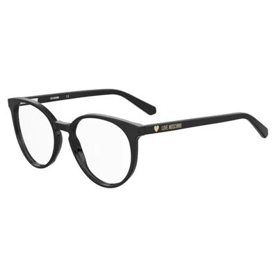 Love Moschino Ladies' Spectacle Frame  Mol565-807  52 Mm Gbby2 In Black