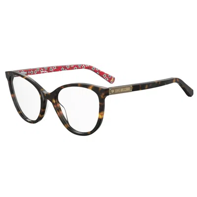 Love Moschino Ladies' Spectacle Frame  Mol574-086  53 Mm Gbby2 In Black
