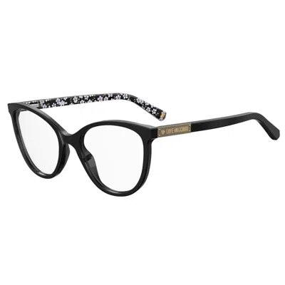 Love Moschino Ladies' Spectacle Frame  Mol574-807  53 Mm Gbby2 In Black