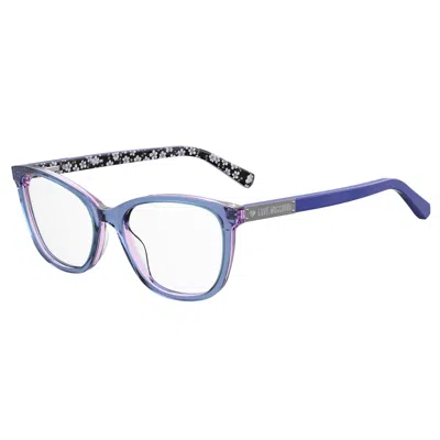 Love Moschino Ladies' Spectacle Frame  Mol575-pjp  53 Mm Gbby2 In Blue