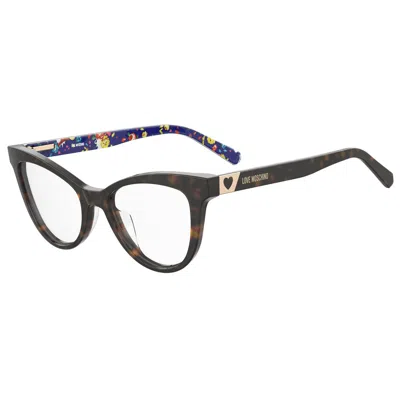 Love Moschino Ladies' Spectacle Frame  Mol576-086  51 Mm Gbby2 In Black