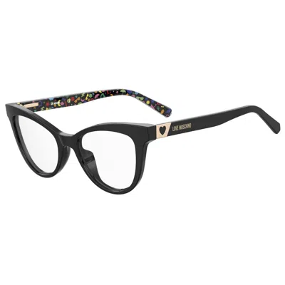 Love Moschino Ladies' Spectacle Frame  Mol576-807  51 Mm Gbby2 In Black