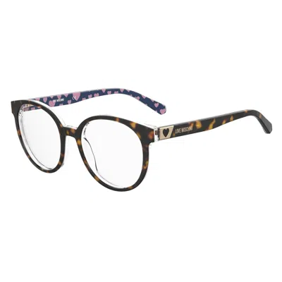 Love Moschino Ladies' Spectacle Frame  Mol584-086  52 Mm Gbby2 In Brown