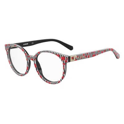 Love Moschino Ladies' Spectacle Frame  Mol584-7rm  52 Mm Gbby2 In Red