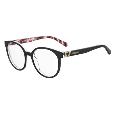 Love Moschino Ladies' Spectacle Frame  Mol584-807  52 Mm Gbby2 In Black