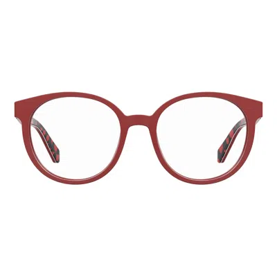 Love Moschino Ladies' Spectacle Frame  Mol584-c9a  52 Mm Gbby2 In Red