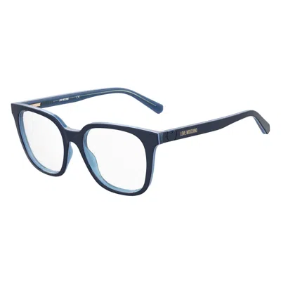 Love Moschino Ladies' Spectacle Frame  Mol590-pjp  52 Mm Gbby2 In Blue