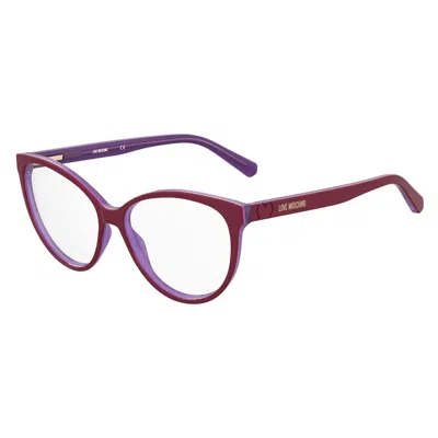 Love Moschino Ladies' Spectacle Frame  Mol591-8cq  57 Mm Gbby2 In Purple