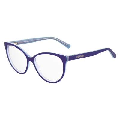 Love Moschino Ladies' Spectacle Frame  Mol591-b3v  57 Mm Gbby2 In Blue
