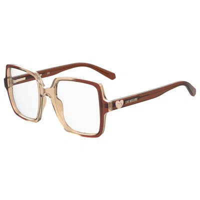 Love Moschino Ladies' Spectacle Frame  Mol597-ms5  52 Mm Gbby2 In Brown