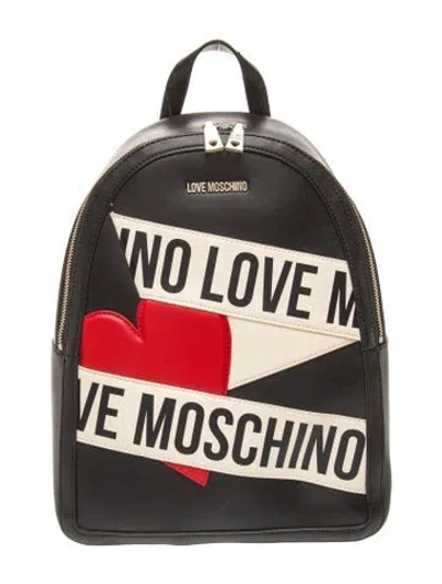 Pre-owned Love Moschino Leather Backpack In Black